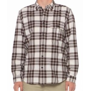 Filson Men’s Rustic Oxford Shirt Button Up Longsleeve Brown Plaid Cotton XL